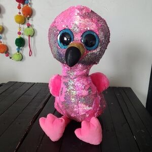 Ty Beanie Boo Pinky Flip Sequin Pink Flamingo Flippable Stuffed Animal Plush 18"